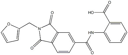 2-({[2-(2-furylmethyl)-1,3-dioxo-2,3-dihydro-1H-isoindol-5-yl]carbonyl}amino)benzoic acid Structure