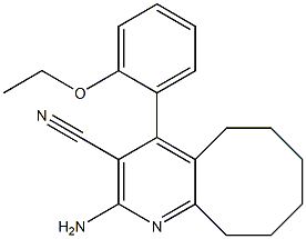 2-amino-4-(2-ethoxyphenyl)-5,6,7,8,9,10-hexahydrocycloocta[b]pyridine-3-carbonitrile 结构式