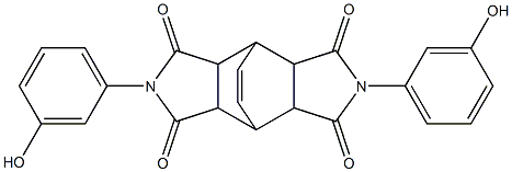 4,10-bis(3-hydroxyphenyl)-4,10-diazatetracyclo[5.5.2.0~2,6~.0~8,12~]tetradec-13-ene-3,5,9,11-tetrone,,结构式