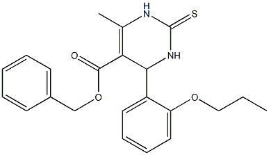benzyl 6-methyl-4-(2-propoxyphenyl)-2-thioxo-1,2,3,4-tetrahydro-5-pyrimidinecarboxylate Structure