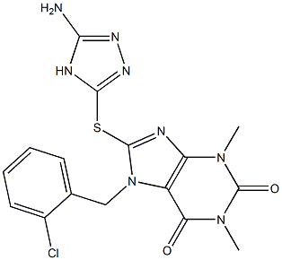 8-[(5-amino-4H-1,2,4-triazol-3-yl)sulfanyl]-7-(2-chlorobenzyl)-1,3-dimethyl-3,7-dihydro-1H-purine-2,6-dione Structure