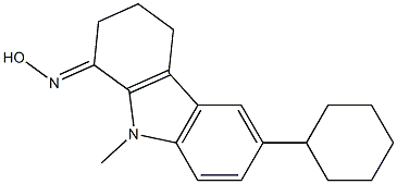 6-cyclohexyl-9-methyl-2,3,4,9-tetrahydro-1H-carbazol-1-one oxime 结构式