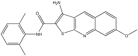 3-amino-N-(2,6-dimethylphenyl)-7-methoxythieno[2,3-b]quinoline-2-carboxamide Structure