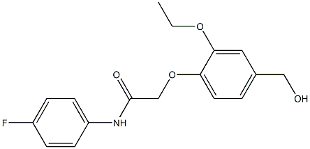 2-[2-ethoxy-4-(hydroxymethyl)phenoxy]-N-(4-fluorophenyl)acetamide Struktur
