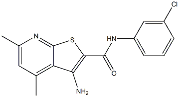 3-amino-N-(3-chlorophenyl)-4,6-dimethylthieno[2,3-b]pyridine-2-carboxamide Structure