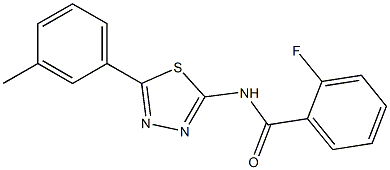 2-fluoro-N-[5-(3-methylphenyl)-1,3,4-thiadiazol-2-yl]benzamide Struktur