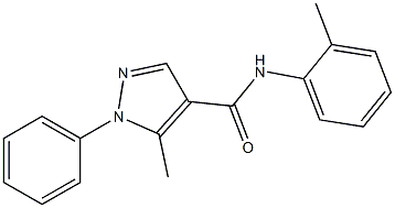 5-methyl-N-(2-methylphenyl)-1-phenyl-1H-pyrazole-4-carboxamide,,结构式