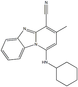 1-(cyclohexylamino)-3-methylpyrido[1,2-a]benzimidazole-4-carbonitrile Structure