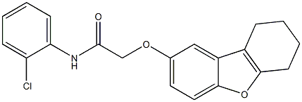 N-(2-chlorophenyl)-2-(6,7,8,9-tetrahydrodibenzo[b,d]furan-2-yloxy)acetamide 结构式