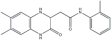 2-(6,7-dimethyl-3-oxo-1,2,3,4-tetrahydro-2-quinoxalinyl)-N-(2-methylphenyl)acetamide Structure