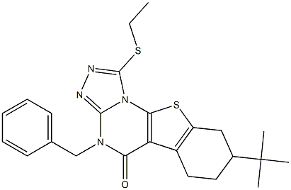 4-benzyl-8-tert-butyl-1-(ethylsulfanyl)-6,7,8,9-tetrahydro[1]benzothieno[3,2-e][1,2,4]triazolo[4,3-a]pyrimidin-5(4H)-one Structure