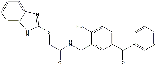 2-(1H-benzimidazol-2-ylsulfanyl)-N-(5-benzoyl-2-hydroxybenzyl)acetamide Structure