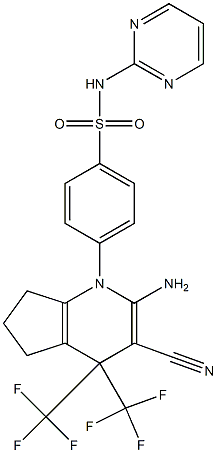  4-[2-amino-3-cyano-4,4-bis(trifluoromethyl)-4,5,6,7-tetrahydro-1H-cyclopenta[b]pyridin-1-yl]-N-(2-pyrimidinyl)benzenesulfonamide