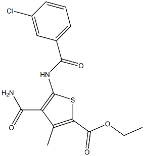 ethyl 4-(aminocarbonyl)-5-[(3-chlorobenzoyl)amino]-3-methyl-2-thiophenecarboxylate