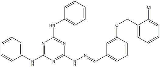 3-[(2-chlorobenzyl)oxy]benzaldehyde (4,6-dianilino-1,3,5-triazin-2-yl)hydrazone,,结构式