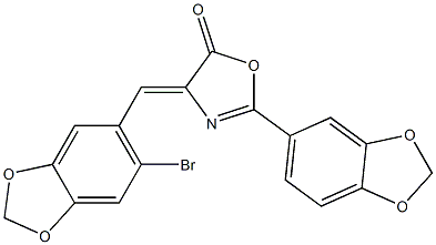 2-(1,3-benzodioxol-5-yl)-4-[(6-bromo-1,3-benzodioxol-5-yl)methylene]-1,3-oxazol-5(4H)-one Structure