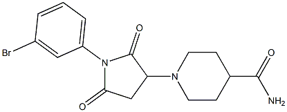 1-[1-(3-bromophenyl)-2,5-dioxo-3-pyrrolidinyl]-4-piperidinecarboxamide 结构式