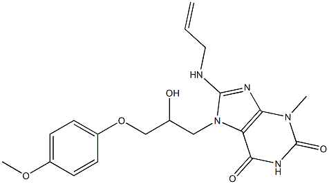 8-(allylamino)-7-[2-hydroxy-3-(4-methoxyphenoxy)propyl]-3-methyl-3,7-dihydro-1H-purine-2,6-dione Structure