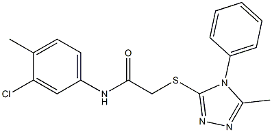 N-(3-chloro-4-methylphenyl)-2-[(5-methyl-4-phenyl-4H-1,2,4-triazol-3-yl)sulfanyl]acetamide Structure