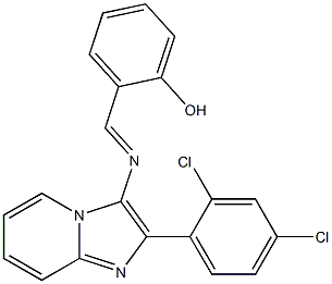 2-({[2-(2,4-dichlorophenyl)imidazo[1,2-a]pyridin-3-yl]imino}methyl)phenol Struktur