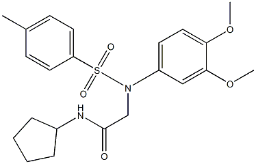N-cyclopentyl-2-{3,4-dimethoxy[(4-methylphenyl)sulfonyl]anilino}acetamide Structure