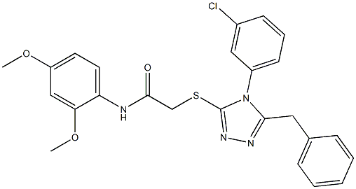 2-{[5-benzyl-4-(3-chlorophenyl)-4H-1,2,4-triazol-3-yl]sulfanyl}-N-(2,4-dimethoxyphenyl)acetamide Structure