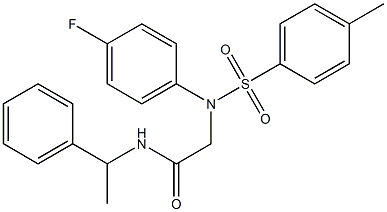 2-{4-fluoro[(4-methylphenyl)sulfonyl]anilino}-N-(1-phenylethyl)acetamide Structure