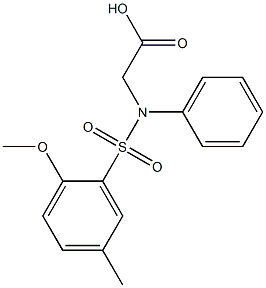 {[(2-methoxy-5-methylphenyl)sulfonyl]anilino}acetic acid,,结构式