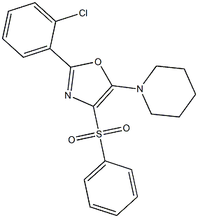 1-[2-(2-chlorophenyl)-4-(phenylsulfonyl)-1,3-oxazol-5-yl]piperidine Struktur