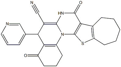 4,8-dioxo-5-(3-pyridinyl)-1,3,4,5,7,8,10,11,12,13-decahydro-2H,9H-cyclohepta[4',5']thieno[3',2':5,6]pyrimido[1,2-a]quinoline-6-carbonitrile
