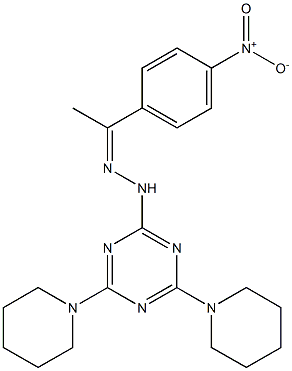 1-{4-nitrophenyl}ethanone [4,6-di(1-piperidinyl)-1,3,5-triazin-2-yl]hydrazone Struktur