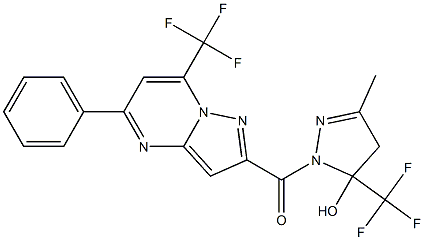 3-methyl-1-{[5-phenyl-7-(trifluoromethyl)pyrazolo[1,5-a]pyrimidin-2-yl]carbonyl}-5-(trifluoromethyl)-4,5-dihydro-1H-pyrazol-5-ol