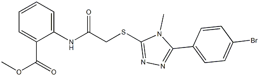 methyl 2-[({[5-(4-bromophenyl)-4-methyl-4H-1,2,4-triazol-3-yl]sulfanyl}acetyl)amino]benzoate Struktur