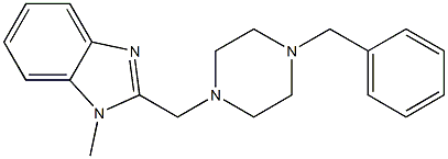 2-[(4-benzyl-1-piperazinyl)methyl]-1-methyl-1H-benzimidazole Struktur