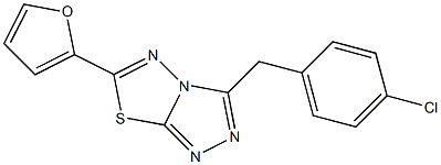 3-(4-chlorobenzyl)-6-(2-furyl)[1,2,4]triazolo[3,4-b][1,3,4]thiadiazole 结构式