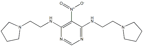 5-nitro-4,6-bis{[2-(1-pyrrolidinyl)ethyl]amino}pyrimidine Struktur