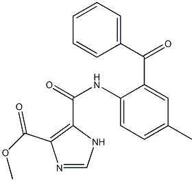 methyl 5-[(2-benzoyl-4-methylanilino)carbonyl]-1H-imidazole-4-carboxylate,,结构式