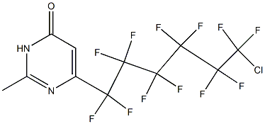 6-(6-chloro-1,1,2,2,3,3,4,4,5,5,6,6-dodecafluorohexyl)-2-methyl-4(3H)-pyrimidinone 化学構造式