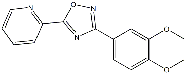 2-[3-(3,4-dimethoxyphenyl)-1,2,4-oxadiazol-5-yl]pyridine,,结构式