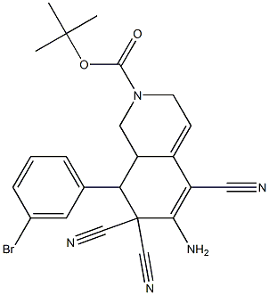  tert-butyl 6-amino-8-(3-bromophenyl)-5,7,7-tricyano-3,7,8,8a-tetrahydro-2(1H)-isoquinolinecarboxylate