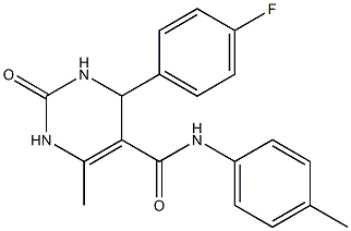 4-(4-fluorophenyl)-6-methyl-N-(4-methylphenyl)-2-oxo-1,2,3,4-tetrahydro-5-pyrimidinecarboxamide Struktur
