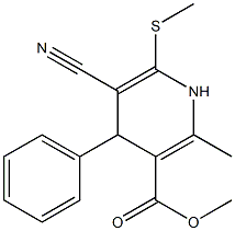 methyl 5-cyano-2-methyl-6-(methylsulfanyl)-4-phenyl-1,4-dihydro-3-pyridinecarboxylate Struktur