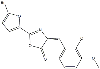 2-(5-bromo-2-furyl)-4-(2,3-dimethoxybenzylidene)-1,3-oxazol-5(4H)-one 化学構造式