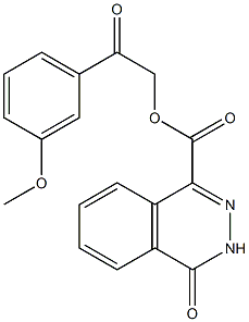 2-(3-methoxyphenyl)-2-oxoethyl 4-oxo-3,4-dihydro-1-phthalazinecarboxylate 化学構造式