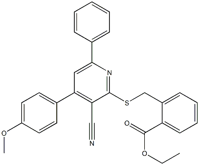 ethyl 2-({[3-cyano-4-(4-methoxyphenyl)-6-phenyl-2-pyridinyl]sulfanyl}methyl)benzoate