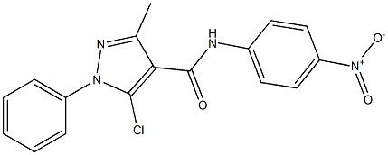 5-chloro-N-{4-nitrophenyl}-3-methyl-1-phenyl-1H-pyrazole-4-carboxamide 化学構造式