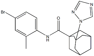 N-(4-bromo-2-methylphenyl)-3-(1H-1,2,4-triazol-1-yl)-1-adamantanecarboxamide 化学構造式