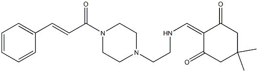 2-({[2-(4-cinnamoyl-1-piperazinyl)ethyl]amino}methylene)-5,5-dimethyl-1,3-cyclohexanedione 结构式