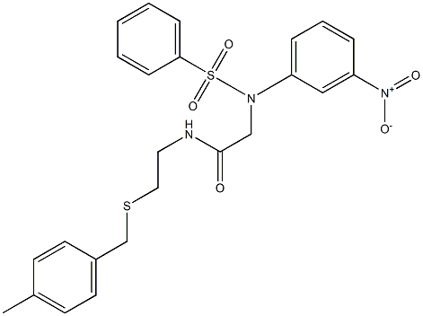 2-[3-nitro(phenylsulfonyl)anilino]-N-{2-[(4-methylbenzyl)sulfanyl]ethyl}acetamide 化学構造式