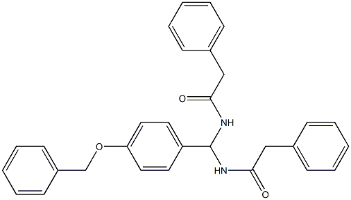 N-{[4-(benzyloxy)phenyl][(phenylacetyl)amino]methyl}-2-phenylacetamide Struktur